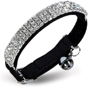 Best Cat Collar By CHUKCHI Soft Adjustable Collar Bling Diamante with Bells