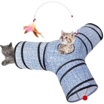 Tempcore Cat Tunnel Toy for Indoor Cats 3 Way Collapsible