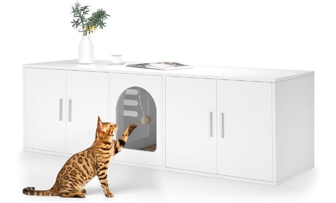 Amunrbrek Litter Box Enclosure for 2 Cats