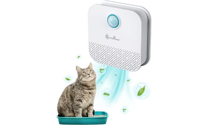 DownyPaws Cat Litter Deodorizer, Rechargeable 4000 mAh Odor Eliminator Cat Litter Box