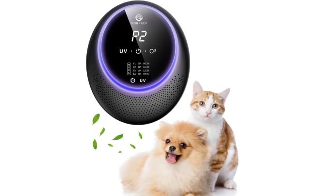 Morrrer Advanced Cat Deodorizer for Litter Box, 99% Pets Odor Eliminator with 10000mAh Battery